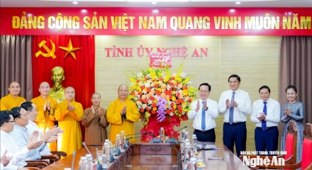 Các tổ chức tôn giáo chúc mừng tỉnh Nghệ An sau thành công Đại hội đại biểu Đảng bộ tỉnh lần thứ XX, nhiệm kỳ 2025-2030